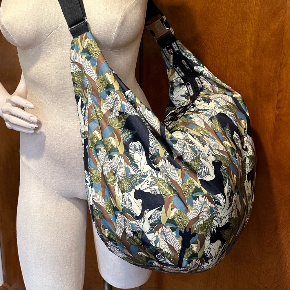 LeSportsac Jungle Animal HUGE Cross-Body Hobo Bag